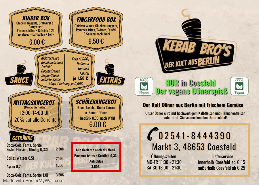 Speisekarte – Kebab-Bros-Coesfeld